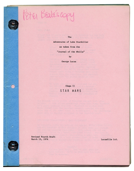 ''The Star Wars'' Script Used in Production on the Film From March 1976 -- With the Unequivocal Answer to Han Solo's ''Who Shot First'' Controversy